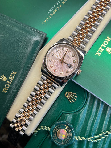 Rolex Datejust 36 Blush Jubilee Diamond Dial (2011 Box & Papers - 2026 Service)