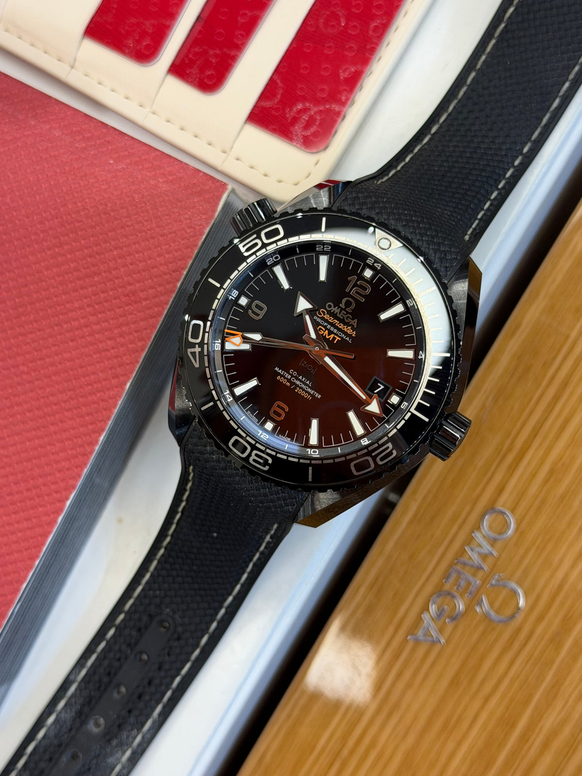 Omega Planet Ocean "Deep Black Ceramic" (2018 Box & Papers)