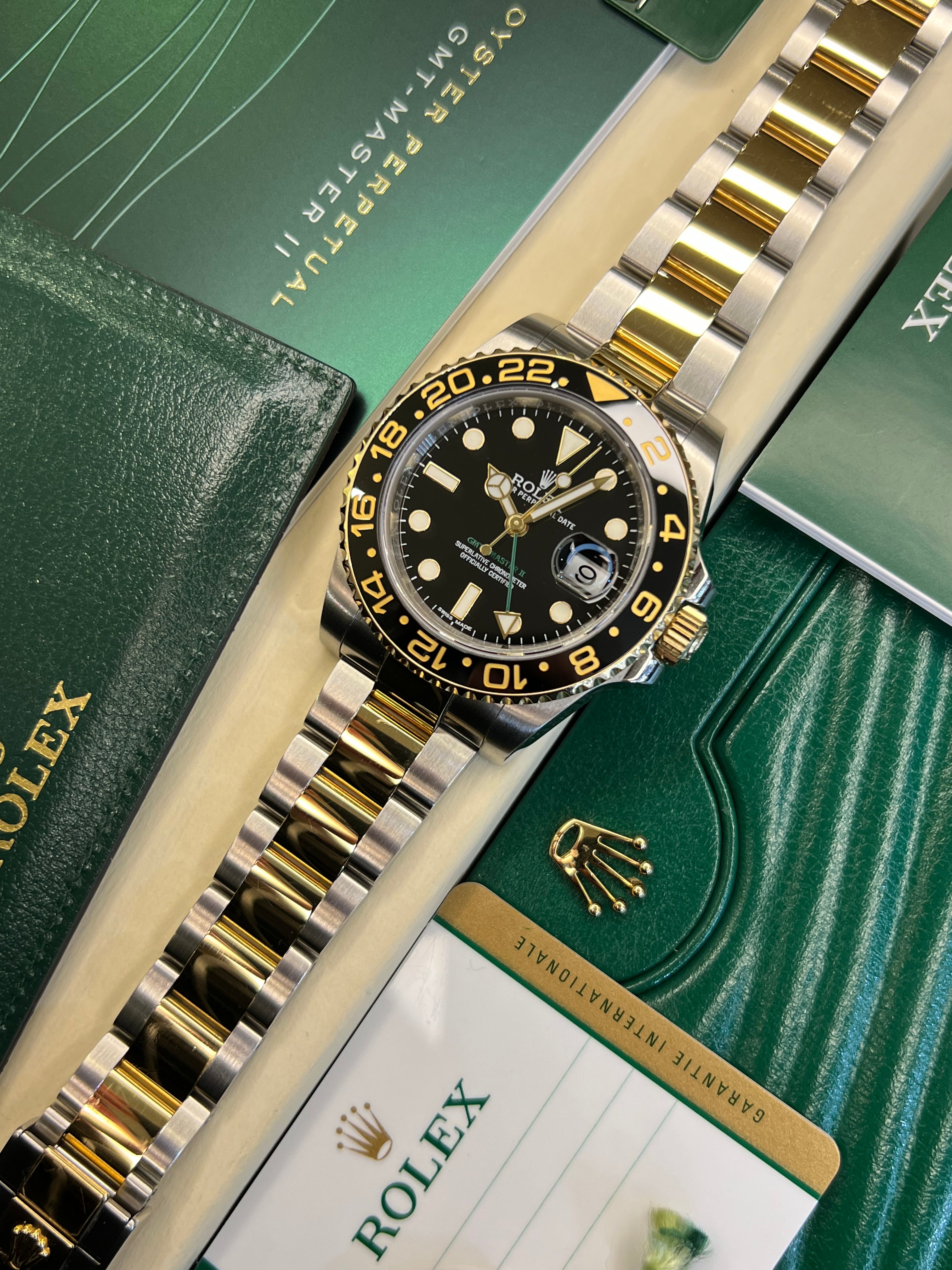 Rolex GMT Master II Steel & Gold (2014 Full Set, 2020 Rolex Service) 116713LN