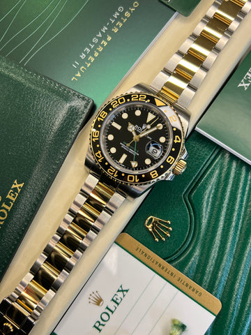 Rolex GMT Master II Steel & Gold (2014 Full Set, 2020 Rolex Service) 116713LN
