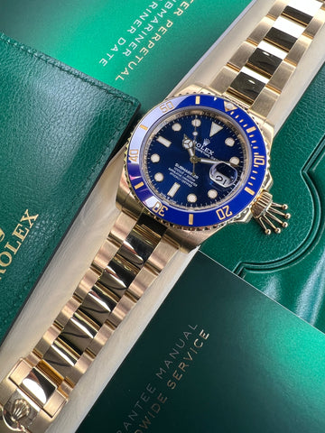 Rolex Submariner "Bluesy" Solid 18ct Yellow Gold (2021 Box & Papers)