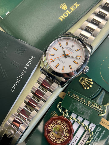 Rolex Milgauss White (2008 Full Set) 116400 - Rolex Service 2024