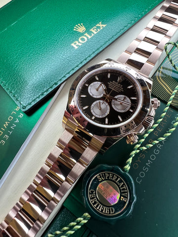 Rolex Daytona Rose Gold Black Dial November Unworn 2023 Full Set