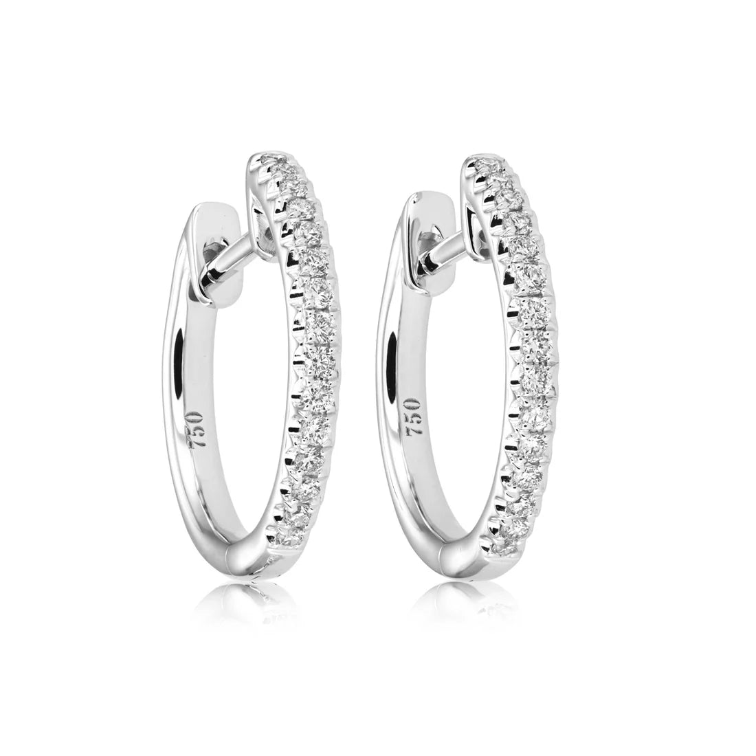 18ct White Gold 0.17ct Diamond Hoop Earring