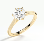 18ct Yellow Gold 1.50ct 6 claw Lab Grown Round Brilliant Diamond Ring