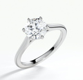 Platinum 1.50ct 6 claw lab grown round brilliant cut diamond ring