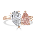 18ct Rose Gold Toi Et Moi Pear Lab Grown Diamond Ring 2.53ct Total