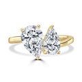 18ct Yellow Gold Toi Et Moi Pear Lab Grown Diamond Ring 2.44ct Total
