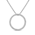 9ct White Gold 1ct Lab Grown Diamond Circle Pendant