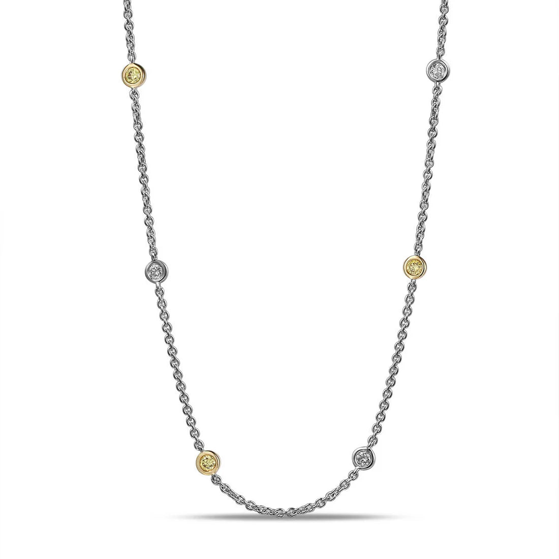 18ct White and Yellow Gold Diamond Necklace