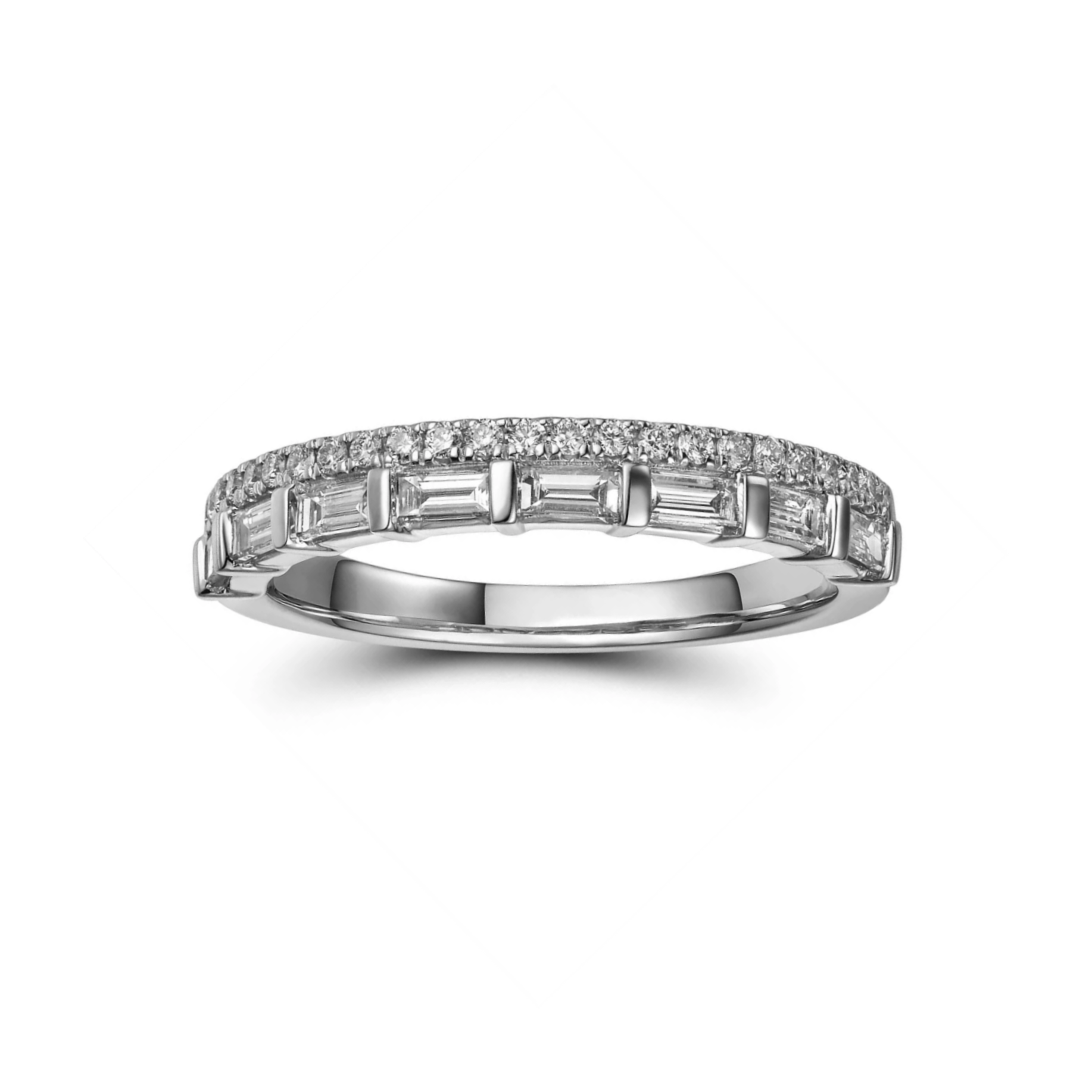 Platinum Mixed Cut Half Eternity 0.48ct Diamond Ring