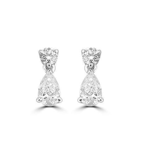 18ct White Gold Diamond Drop Earrings