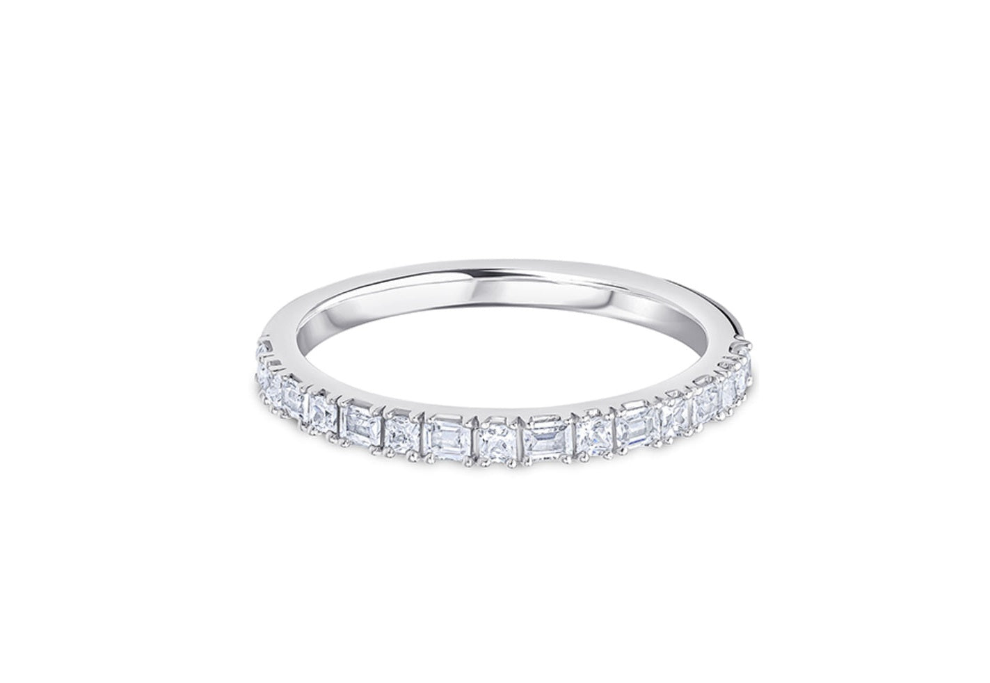 Platinum 0.35ct Princess and Baguette Cut Diamond Ring