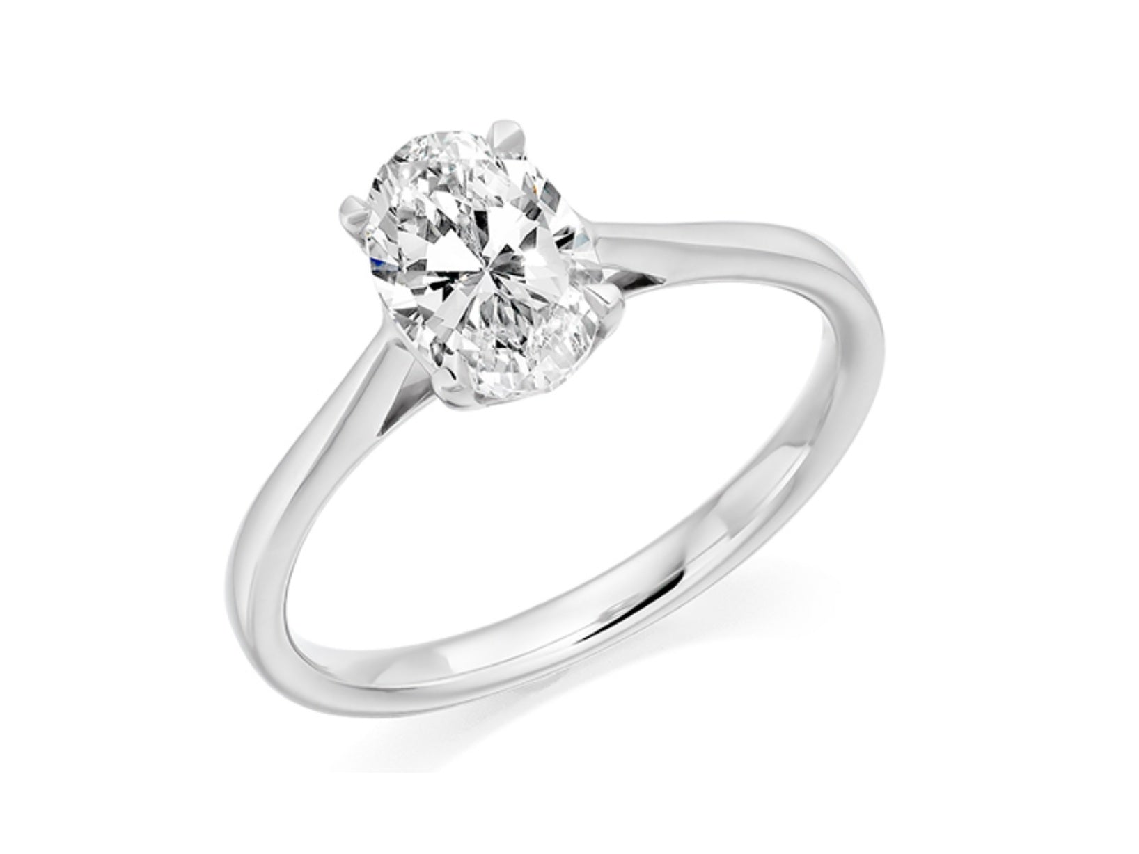 Platinum 1ct Oval Cut Lab Grown Diamond Solitaire