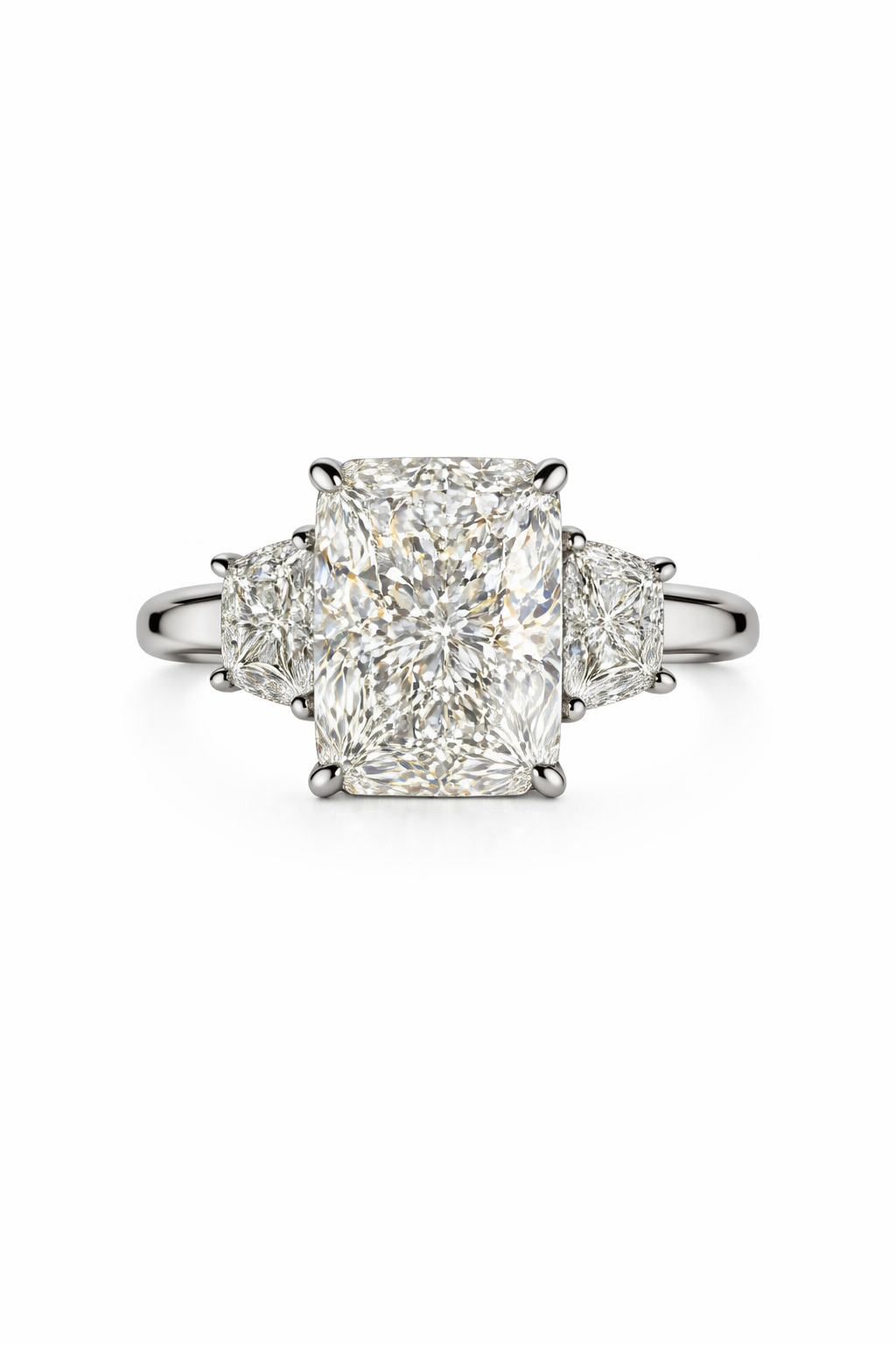 Platinum Radiant & Trapezoid Cut 6.65ct Lab Grown Diamond Ring