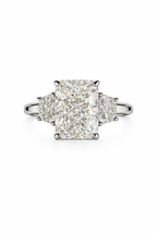 Platinum Radiant & Trapezoid Cut 6.65ct Lab Grown Diamond Ring