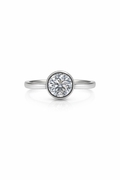 Platinum Round Brilliant Cut 1.51ct Lab Grown Diamond Bezel Set Ring