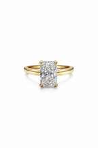 18ct Yellow Gold 3.03ct Radiant Cut Lab Grown Diamond Ring