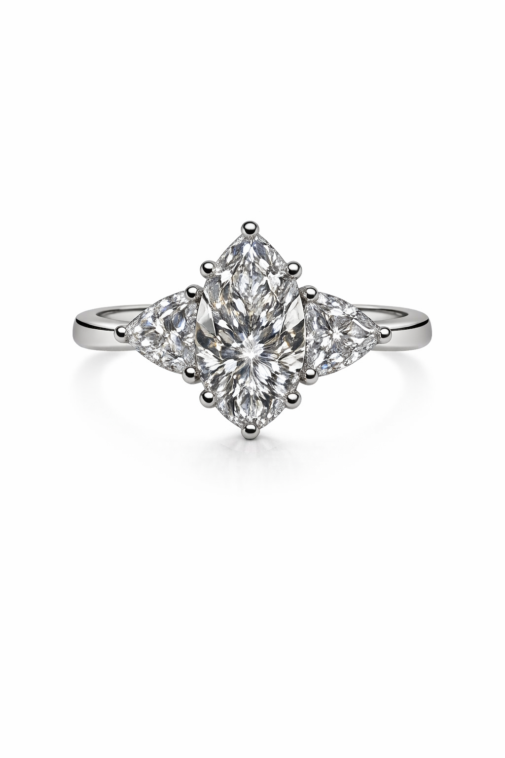 Platinum Marquise & Trilliant Cut 2.56ct Lab Grown Diamond Ring