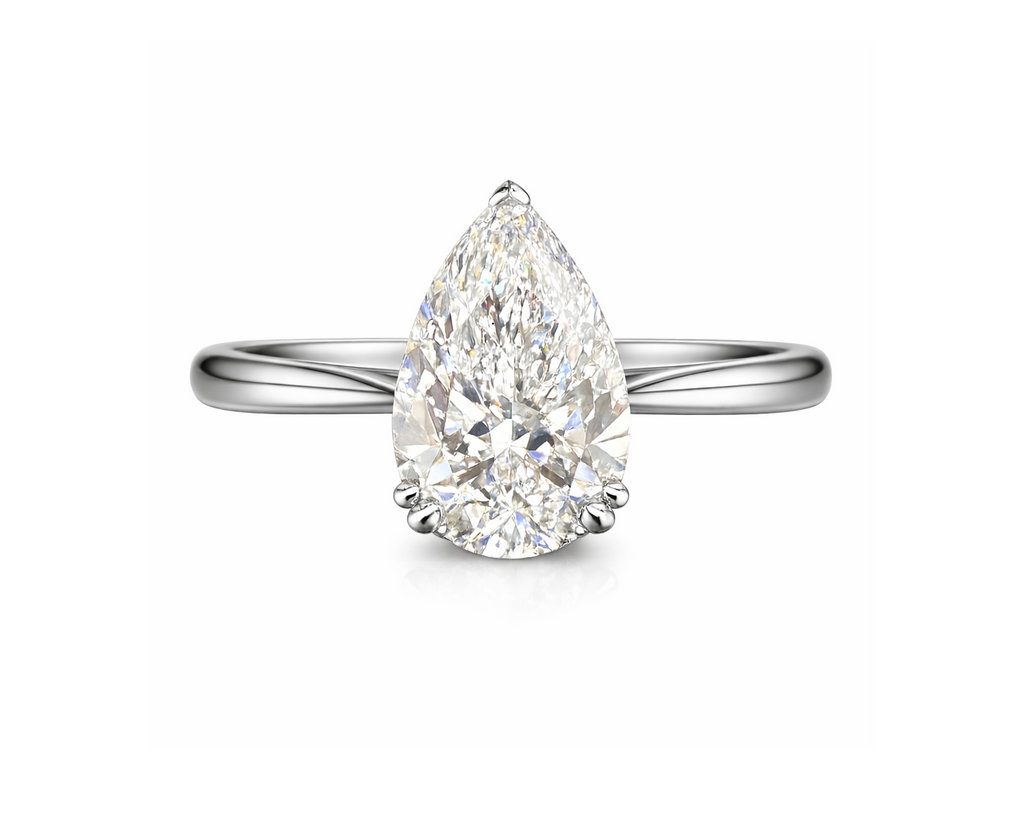 Platinum 5.02ct Pear Cut Lab Grown Diamond Solitaire
