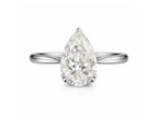 Platinum 5.02ct Pear Cut Lab Grown Diamond Solitaire