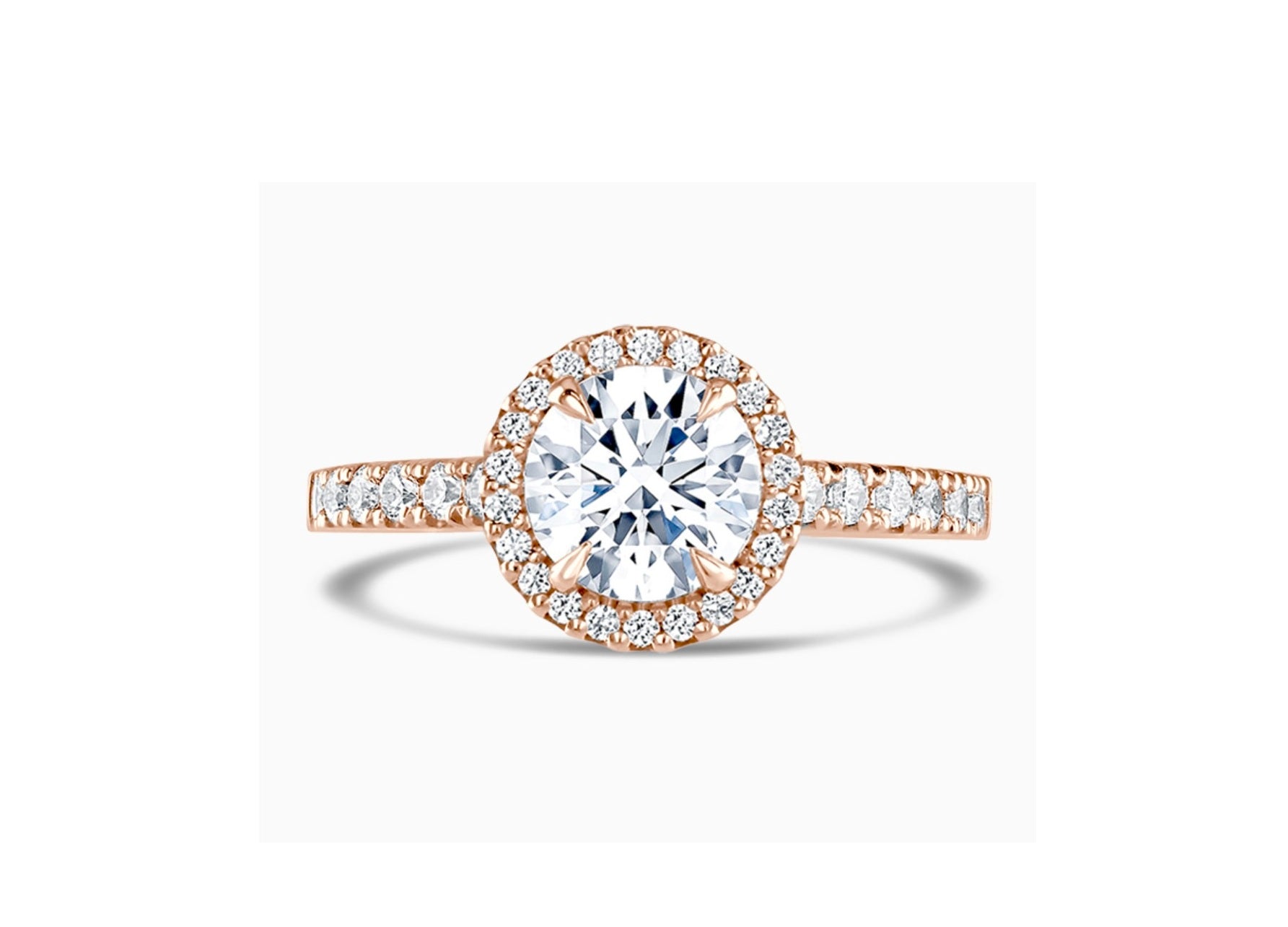 18ct Rose Gold 1.35ct Total Round Brilliant Cut Lab Grown Diamond Ring