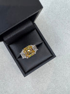 Platinum Asscher & Trapezoid Cut 9.31ct Lab Grown Diamond 3 stone Ring