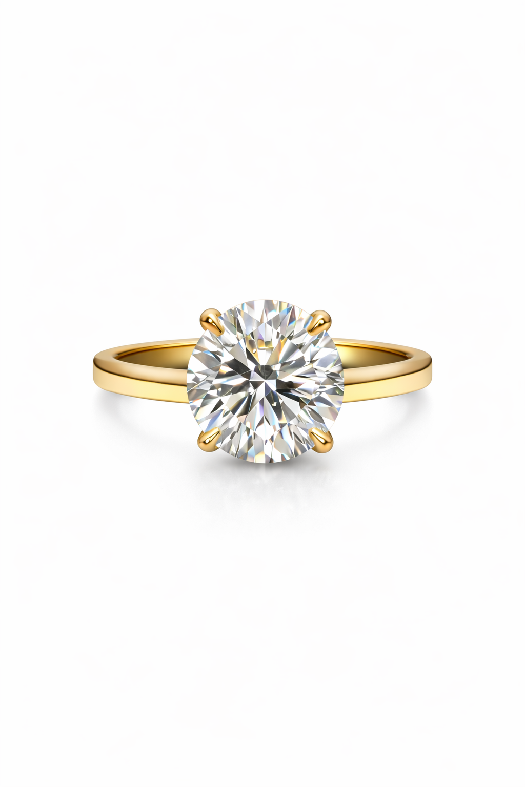 18ct Yellow Gold 3.62ct Round Brilliant Cut Lab Grown Diamond Solitaire