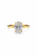 18ct Yellow Gold 3.36ct Oval Cut Lab Grown Diamond Solitaire