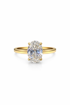18ct Yellow Gold 3.36ct Oval Cut Lab Grown Diamond Solitaire