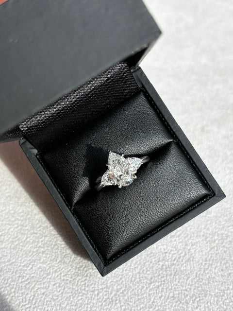 Platinum Pear & Trilliant Cut 2.49ct Lab Grown Diamond Ring