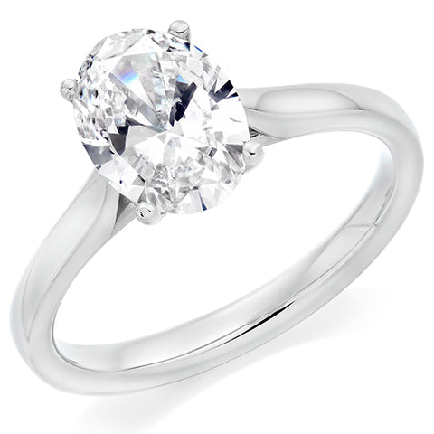 Platinum 2.35ct Oval Cut Diamond Ring