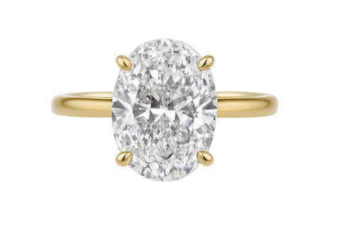 18ct Yellow Gold 3.36ct Oval Cut Diamond Solitaire