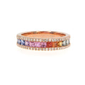 18ct Rose Gold 0.94ct Multi Coloured Sapphire and Diamond Ring