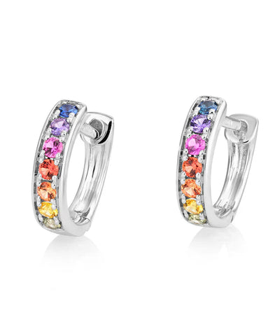 18ct White Gold Multi Sapphire Hoop