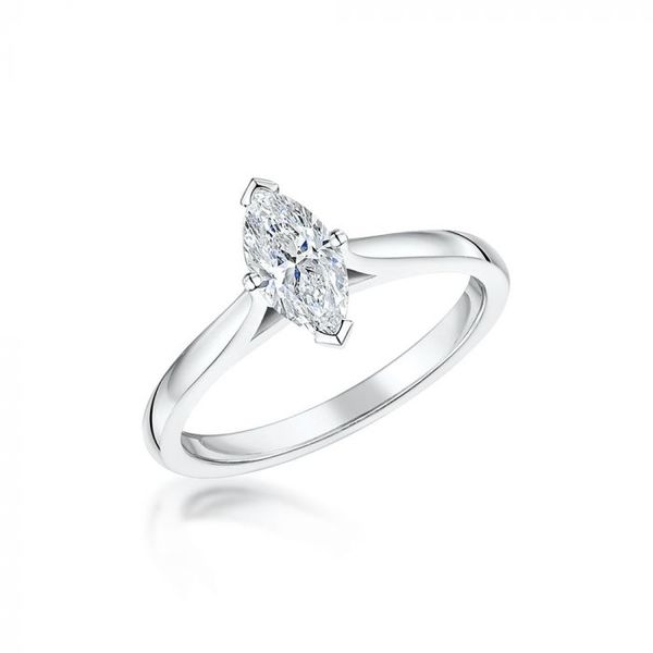 Platinum Marquise Diamond Solitaire Ring