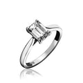 Platinum Emerald Cut Diamond Solitaire Ring