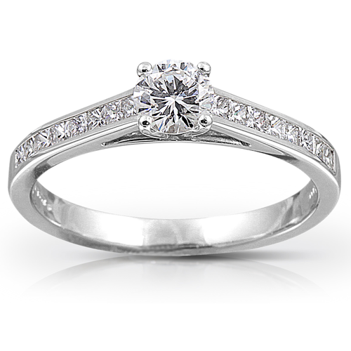 Platinum Diamond Solitaire with Diamond Set Shoulderd
01-21-087