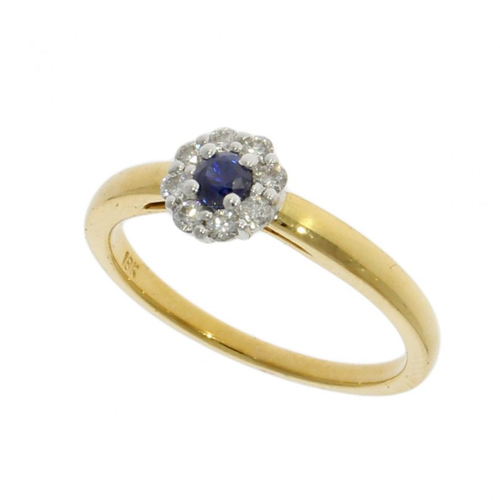 18ct Yellow Gold Sapphire and Diamond Ring