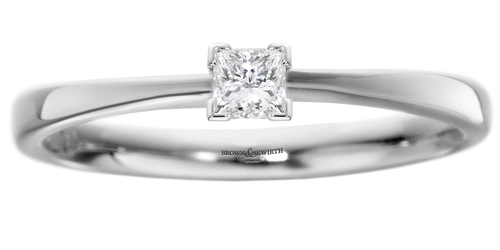 Palladium Princess cut Diamond Solitaire