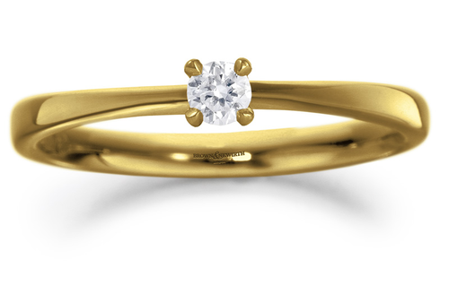 9ct Yellow Gold Diamond Solitaire Ring