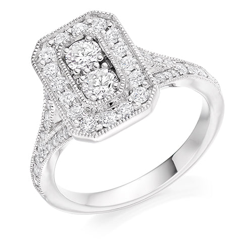 Platinum Diamond Cluster Ring