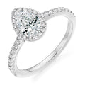Platinum Pear Diamond Halo Ring