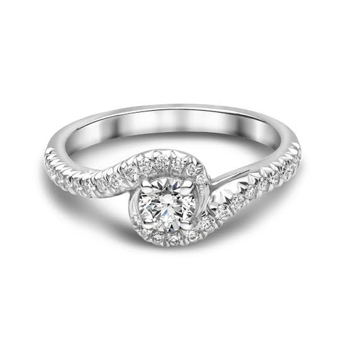 Platinum Single Stone Twist Diamond Ring
01-21-084