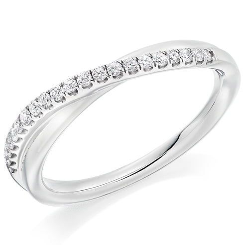 Platinum Diamond 0.20ct Crossover style Half Eternity Ring