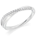 Platinum Diamond0.20ct Crossover style Half Eternity Ring