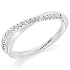 Platinum Diamond 0.20ct Crossover style Half Eternity Ring