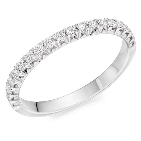 Platinum 0.25ct Diamond French Cut Half Eternity Ring