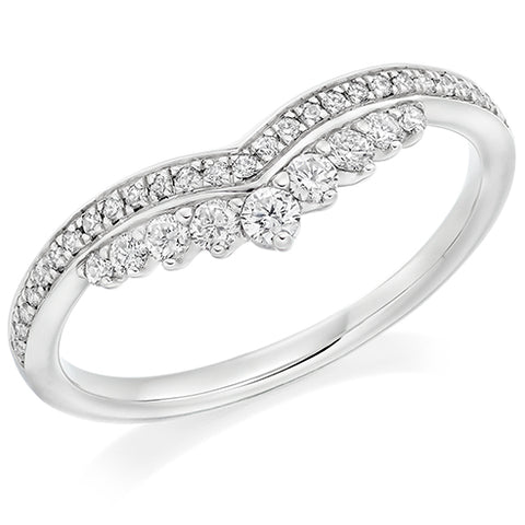 Platinum diamond Half Eternity Ring