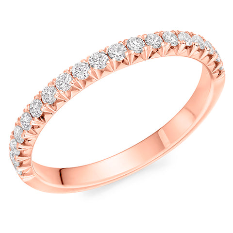 18CT Rose Gold Diamond Half Eternity Ring